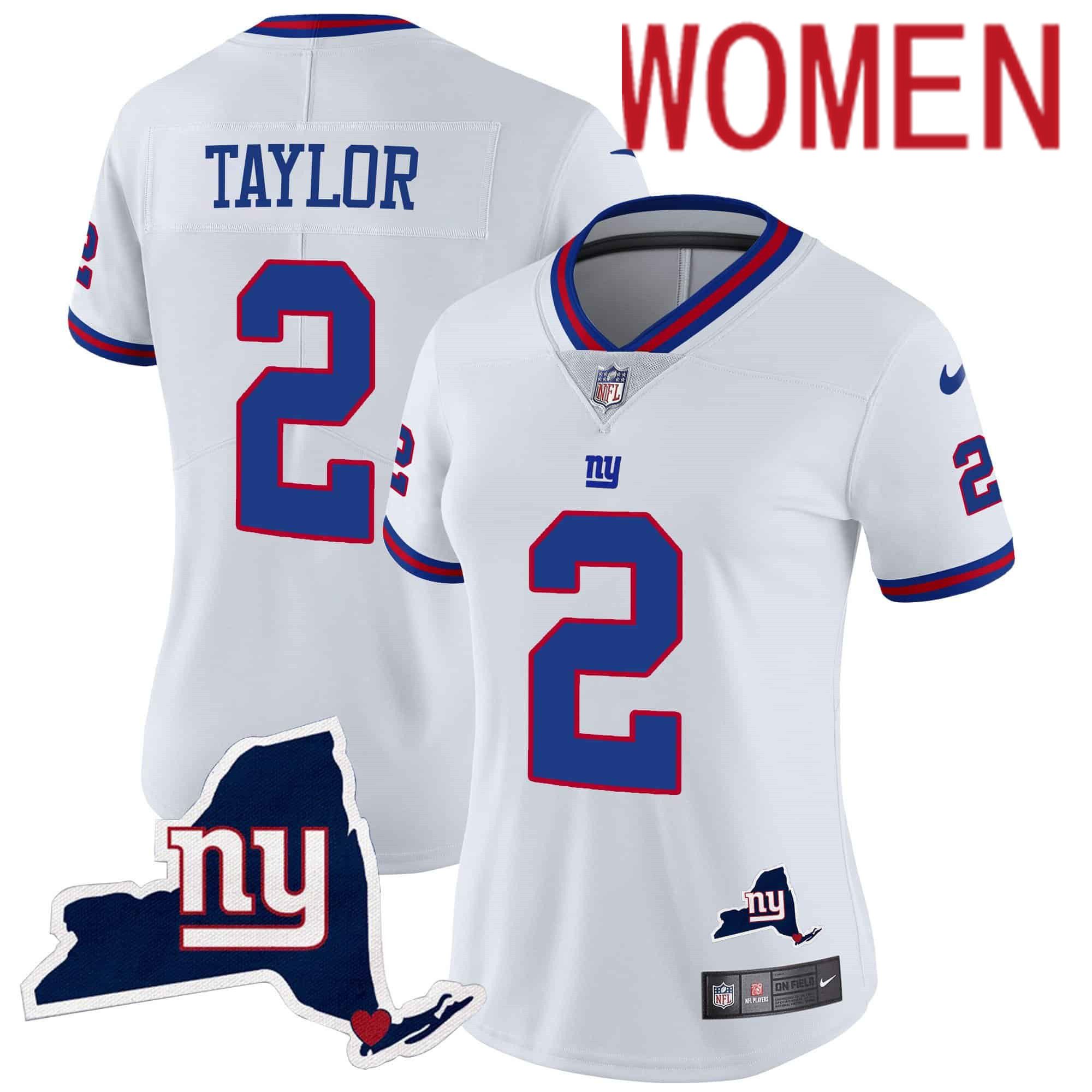 Women New York Giants #2 Taylor White 2024 Nike Map Patch Limited NFL Jersey->women nfl jersey->Women Jersey